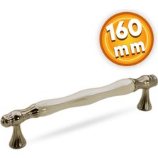 Nzb Lüks Porselen Mobilya Çekmece Dolap Kapak Kulpu Kulbu 160 mm Sedef Krom