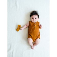 Müslin %100 Pamuk Bebek Alttan Çıtçıtlı Body Köri
