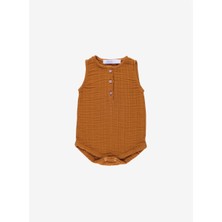 Müslin %100 Pamuk Bebek Alttan Çıtçıtlı Body Köri