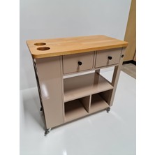 Dipole Furniture Handy Sütlü Kahve Ral 1019) Mutfak Servant Mobilyası