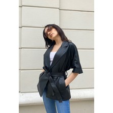 Lava Design Kadın Deri Ceket Siyah