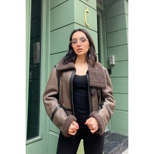 Lava Design Kadın Ceket Hakiki Kürk Kahverengi