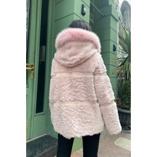 Lava Design Kadın Ceket Hakiki Kürk Pembe