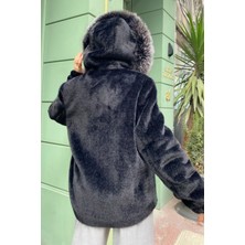 Lava Design Kadın Ceket Suni Kürk Siyah