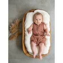 Müslin %100 Pamuk Bebek Alttan Çıtçıtlı Body Taba Rengi