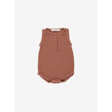 Müslin %100 Pamuk Bebek Alttan Çıtçıtlı Body Taba Rengi
