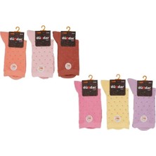Dündar Kadın Modal Plus Dikişsiz Pastel Renk Desenli Soket Çorap 5725 - 6 Adet