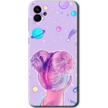 Ankacep Galaxy A04 Kılıf Hd Desen Baskılı Arka Kapak - Uzaylı Kız