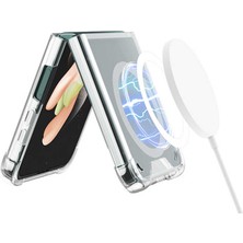 Fogy Samsung Galaxy Z Flip 4 Kılıf Wireless Şarj Özellikli Airbagli Kıpta Anti Shock Magsafe Kapak