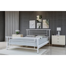 Metalia Gm 412 Zambak Çift Kişilik Metal Karyola Beyaz 160X200