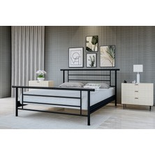 Metalia Gm 412 Zambak Çift Kişilik Metal Karyola Siyah 140X190