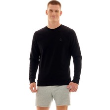 GS Store  Galatasaray Lisanslı Erkek Basic Siyah Sweatshirt