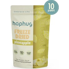 HapHug 10'lu Paket Freeze Dried (Dondurularak Kurutulmuş) Ananas - Freeze Dry Meyve Kurusu 10x25gr