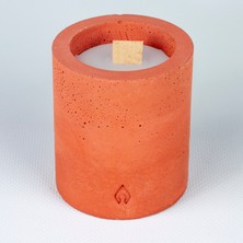 Mument Conc Serisi Sandalwood Kokulu Mum, Uzun Beton Mum Kırmızı