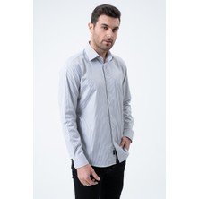 PSY Siyah Regular Fit  Çizgili Uzun Kol Gömlek Yılbaşı Özel