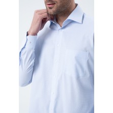 PSY Mavi Regular Fit Desenli Uzun Kol Gömlek Yılbaşı Özel