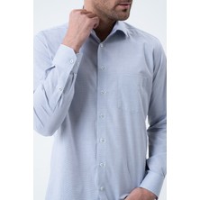 PSY Lacivert Regular Fit Desenli Uzun Kol Gömlek Yılbaşı Özel