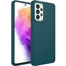 Ankacep Samsung Galaxy A52 Kılıf Metal Çerçeve ve Buton Tasarımlı Silikon Luna Kapak + Kablo Koruyucu