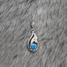Chavin Topaz Melek Kanadı 0,02 crt. Pırlanta Gümüş Kolye cc84