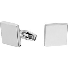 Chavin Parlak Gri Kare Çelik Kol Düğmesi DY83BY