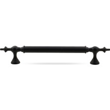 Badem10 Çukurca Çekme Kolu Kapı Tutma Kulbu 40 cm Mat Siyah Metal Kulp Kapı Tutamağı