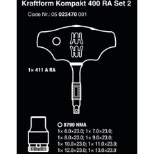 Wera 400 A Ra Kf Kompakt Rapidaptor Cırcırlı T Tornavida Set 2 05023470001