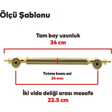 Badem10 Çukurca Çekme Kolu Kapı Tutma Kulbu 22.5 cm Gold Altın Metal Kulp Kapı Tutamağı