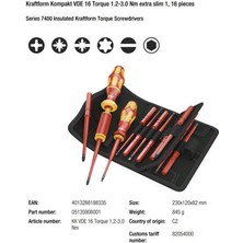 Wera Vde 16 Torklu Tornavida 1,2-3,0 Nm İnce Uçlu Set 05135906001