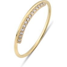 Kairos Jewelry 14 Ayar Altın Çift Sıra Görünümlü Yüzük KRS04-14GRZ