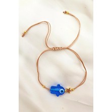 Petek Aksesuar Mavi Fatmaanaeli El Yapımı Cam Murano Halhal Bileklik