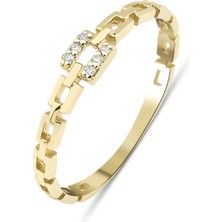 Kairos Jewelry 0.042 Karat Pırlanta Modern Zincir Yüzük KRS053-14GRZ