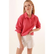 Bigdart 3900 Oversize Uzun Basic Gömlek - Nar
