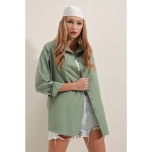 Bigdart 3900 Oversize Uzun Basic Gömlek - A.haki