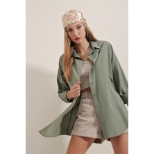 Bigdart 3900 Oversize Uzun Basic Gömlek - Haki
