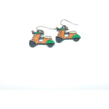 Tedz Collection Turuncu Scooter Pin Küpe