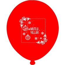 Yck Balon 12" Mutlu Yıllar Baskılı Balon Karışık 1+1 - 100 Adet