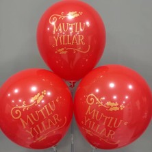 Yck Balon 12" Mutlu Yıllar Baskılı Balon Karışık 1+1 - 100 Adet