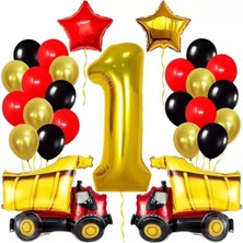 Çıtı Pıtı Store Inşaat Kamyonu Tema Balonlar Parti Süslemeleri