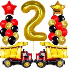 Çıtı Pıtı Store Inşaat Kamyonu Tema Balonlar Parti Süslemeleri