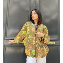 Lava Design Kadın Ceket Çiçekli Hakiki Deri