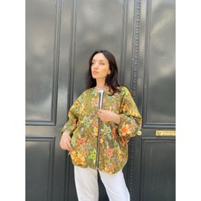 Lava Design Kadın Ceket Çiçekli Hakiki Deri