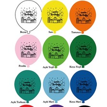 Yck Balon 12" Happy Birthday Baskılı Balon Karışık 1+1 - 100 Adet