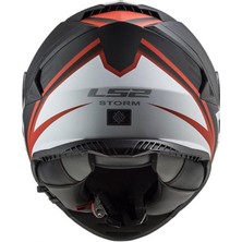 Ls2 Storm Nerve Mat Siyah Kırmızı Kapalı Motosiklet Kaskı