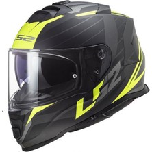 LS2 Motosiklet Kaskı Ls2 Storm Nerve Mat Siyah Neon Sarı Kask Kapalı Motosiklet Kask