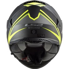 LS2 Motosiklet Kaskı Ls2 Storm Nerve Mat Siyah Neon Sarı Kask Kapalı Motosiklet Kask