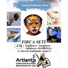 Artlantis Fırça Seti 4'lü Resim Fırçası 1 Paket Suluboya Akrilik Boya Guaj Boya Yağlı Boya Fırca Seti Kesik Yelpaze