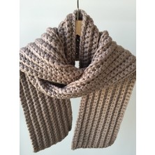 Mora Knit El Örgüsü Yumuşak Yünlü Unisex Atkı