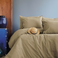 Issimo Home Savanna Bej Yıkanmış Çift Kişilik %100 Pamuk Poplin Nevresim Takımı