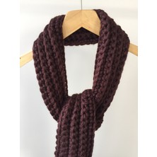 Mora Knit El Örgüsü Yünlü Unisex Kalın Prestij Atkı