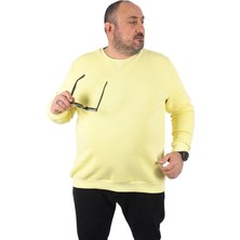 Starbattal Büyük Beden Sweatshirt V Design 22742 Sarı